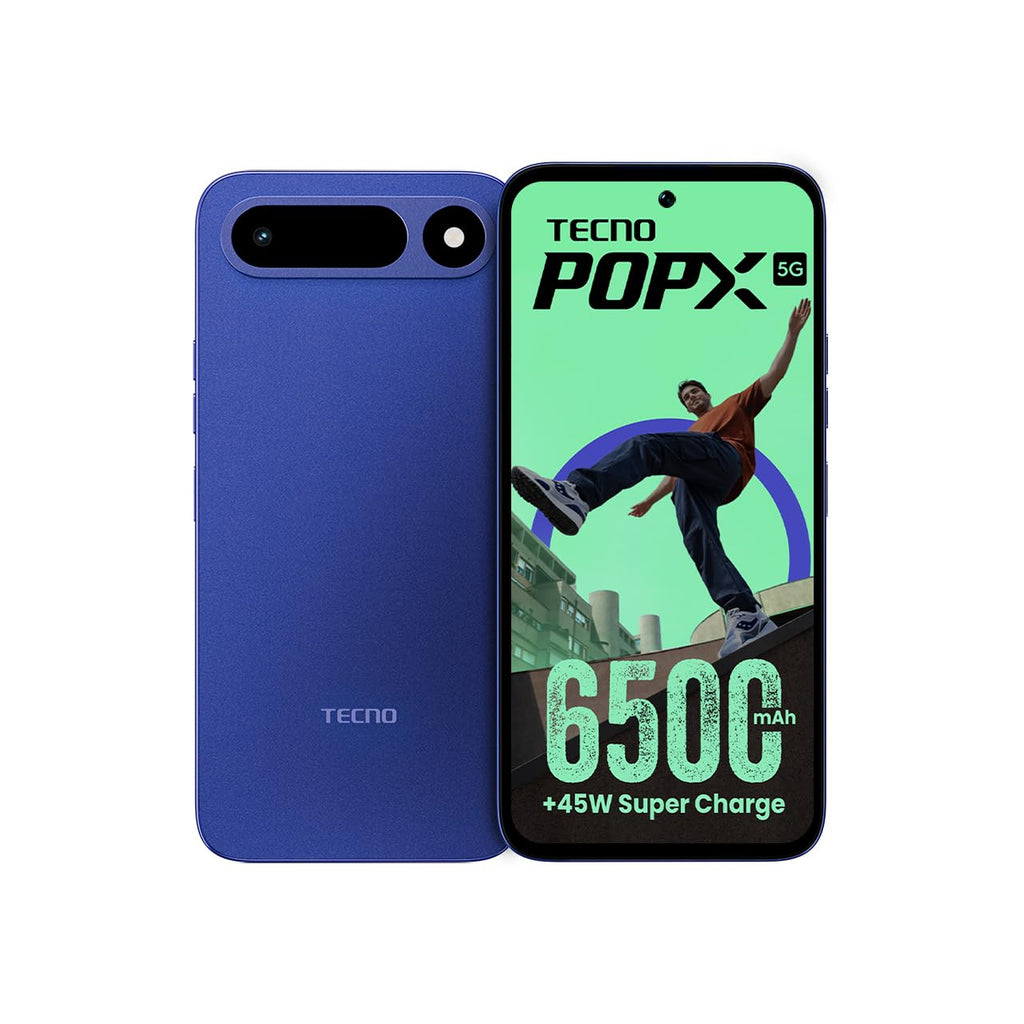 Tecno POP X 5G (Ripple Green, 6GB+128GB) | 6500mAh+45W Fast Charger | IP64 Pro | MIL-STD 810H Protection | Upto 18GB* RAM | Fastest 8X Network Speed* with URSP | 120Hz Smooth Display | 50MP Camera