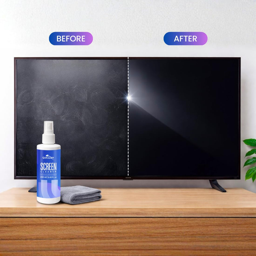 QUICLEAN Laptop Cleaner Kit -250ml with 7-in-1 Gadget Cleaning Machine & 350gsm Cloth for All Screen Cleaning | Machine Cleans,Mobile, Laptop, Keyboard, Earbuds & Lens |Cleaner Cloth for Large Screen