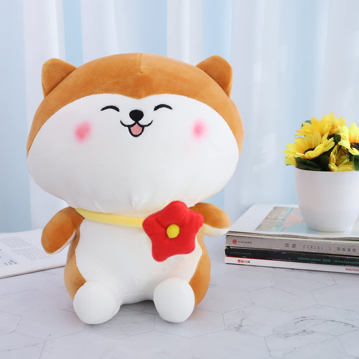 Babique Dog Plush Soft Toy Cute Kids Animal Home Decor Boys/Girls/Baby (25 cm, White)