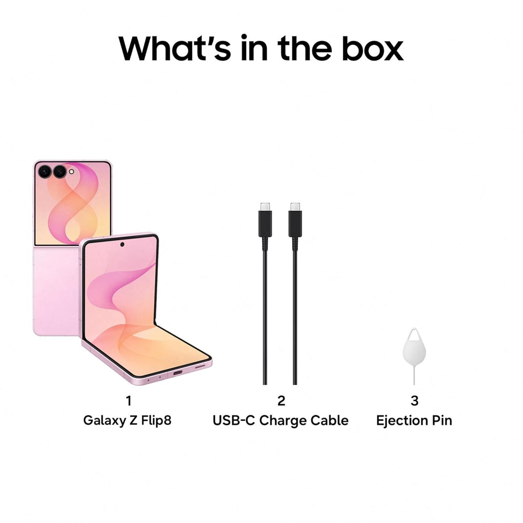 Samsung Galaxy Z Flip8 5G Smartphone with Galaxy AI (Graphite, 12GB RAM, 512GB Storage), Hands Free Selfie Camera, Customizable FlexWindow, 4300mAh Battery, Now Brief, Photo Assist