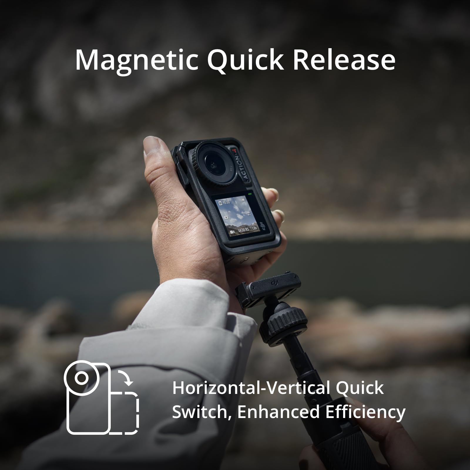 DJI Osmo Action 4 Standard Combo - 4K/120Fps Waterproof Action Digital Camera with A 1/1.3-Inch Sensor, 10-Bit & D-Log M Color Performance, Outdoor Digital Camera for Travel, Biking
