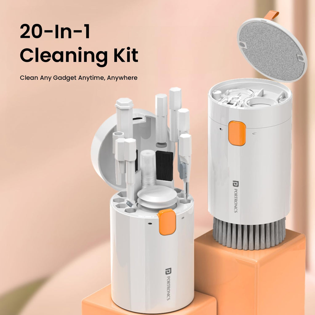 Portronics Clean G 20 in 1 Multipurpose Device Cleaner Cleaning Kit for Laptops, Smartphones, Keyboards, Desktop & Earphones(White)