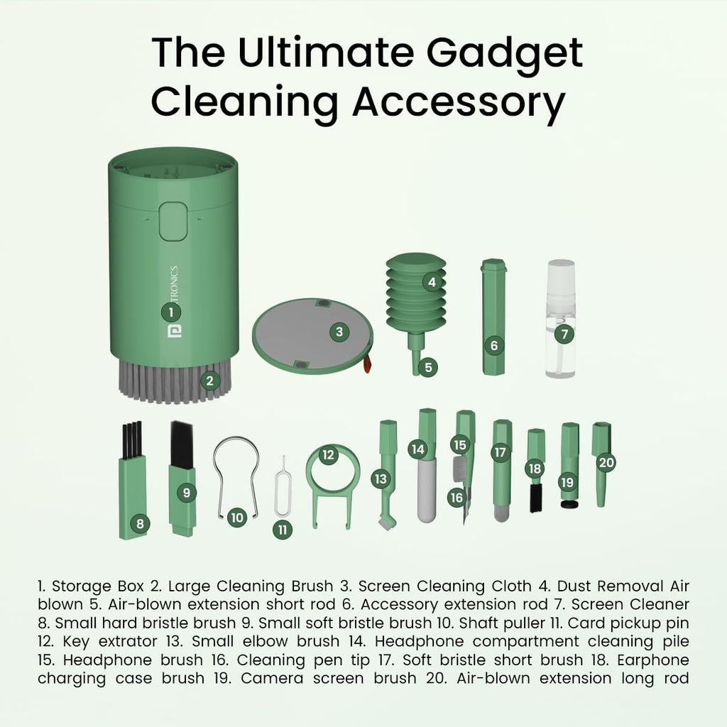 Portronics Clean G 20 in 1 Multipurpose Device Cleaner Cleaning Kit for Laptops, Smartphones, Keyboards, Desktop & Earphones(White)