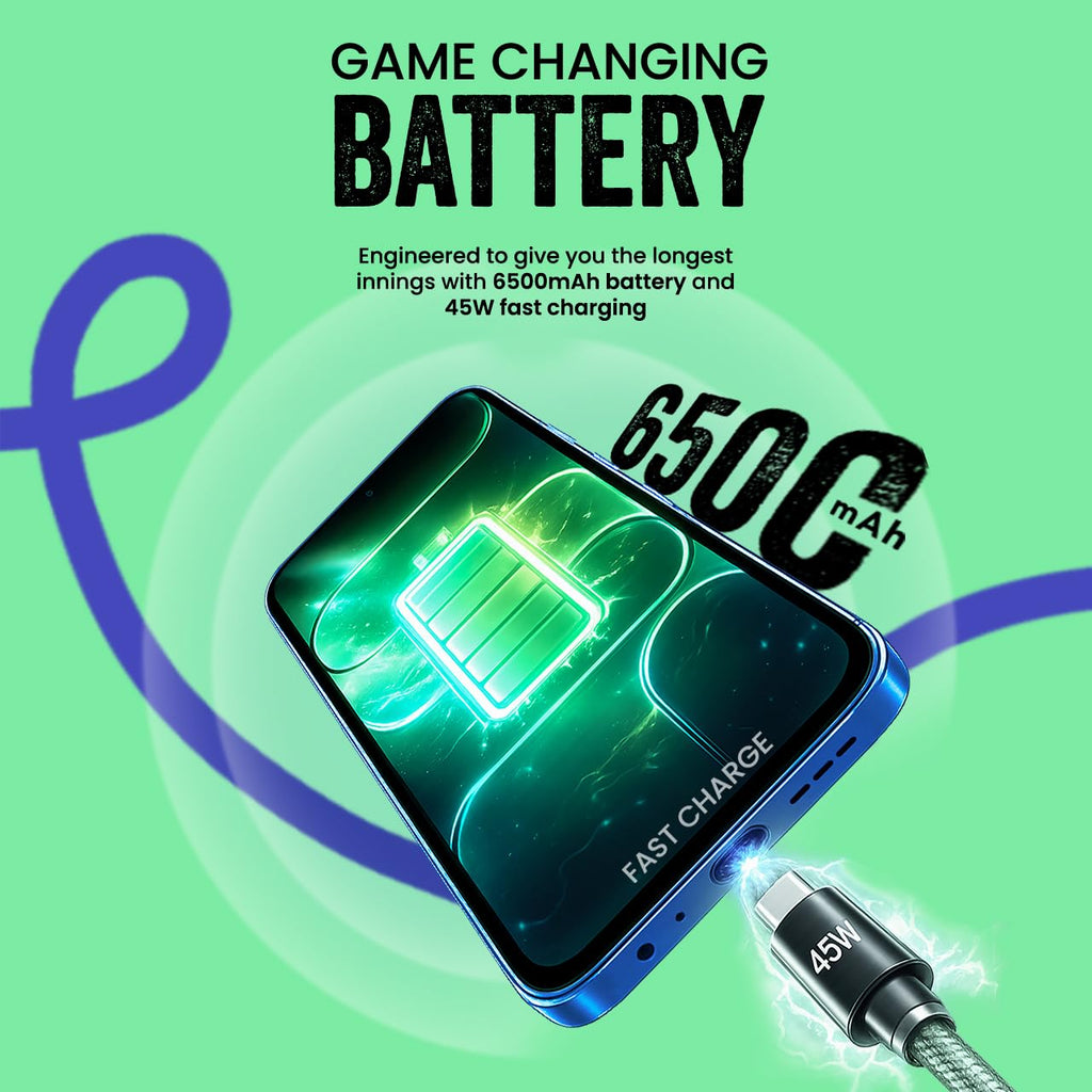 Tecno POP X 5G (Ripple Green, 6GB+128GB) | 6500mAh+45W Fast Charger | IP64 Pro | MIL-STD 810H Protection | Upto 18GB* RAM | Fastest 8X Network Speed* with URSP | 120Hz Smooth Display | 50MP Camera