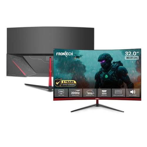 FRONTECH (54.61cm, LED, FHD 1920x1080,100Hz, White, 3500R Curved, Bezel Less Design, HDMI & VGA Ports Monitor (MON-0079C)