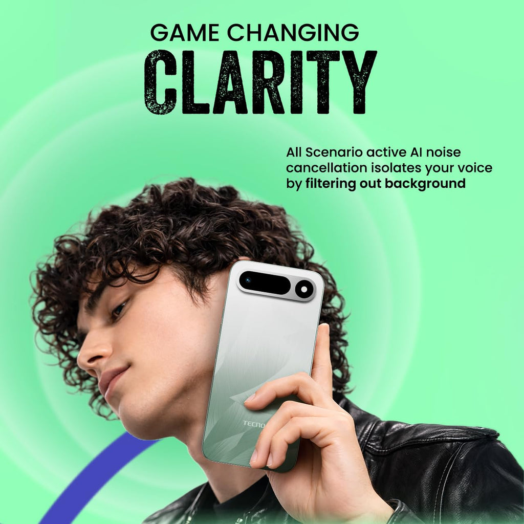 Tecno POP X 5G (Ripple Green, 6GB+128GB) | 6500mAh+45W Fast Charger | IP64 Pro | MIL-STD 810H Protection | Upto 18GB* RAM | Fastest 8X Network Speed* with URSP | 120Hz Smooth Display | 50MP Camera