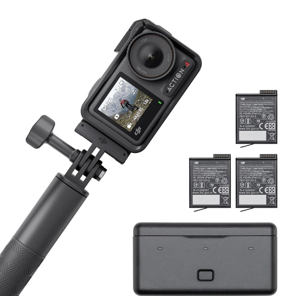 DJI Osmo Action 4 Standard Combo - 4K/120Fps Waterproof Action Digital Camera with A 1/1.3-Inch Sensor, 10-Bit & D-Log M Color Performance, Outdoor Digital Camera for Travel, Biking