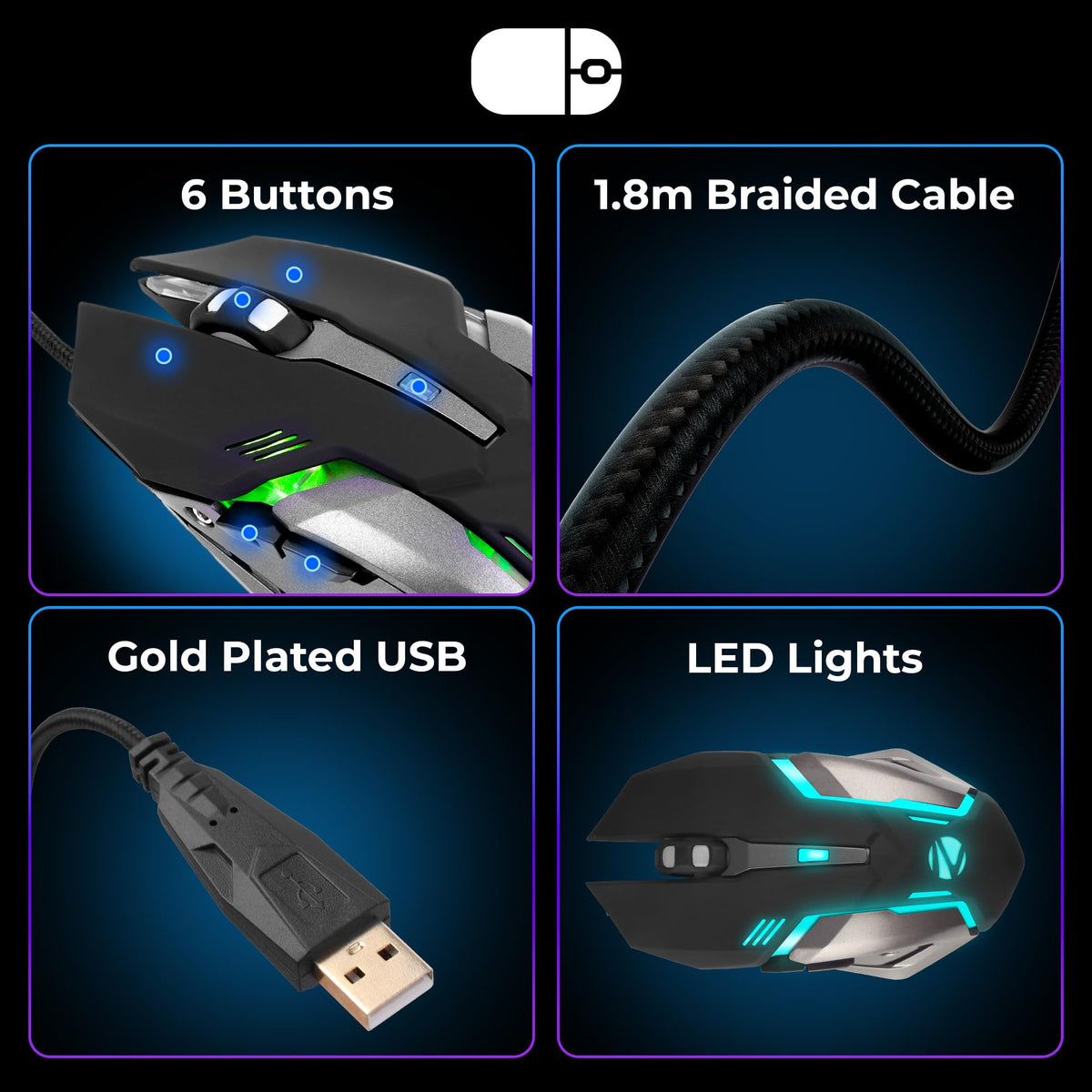 ZEBRONICS Optimus Gaming Keyboard & Mouse Combo, Braided Cable, Gold Plated USB, Upto 3600 DPI, 6 Buttons, High Resolution Sensor, Multicolor LED, Dedicated Macro Keys, 117 Keys (White)