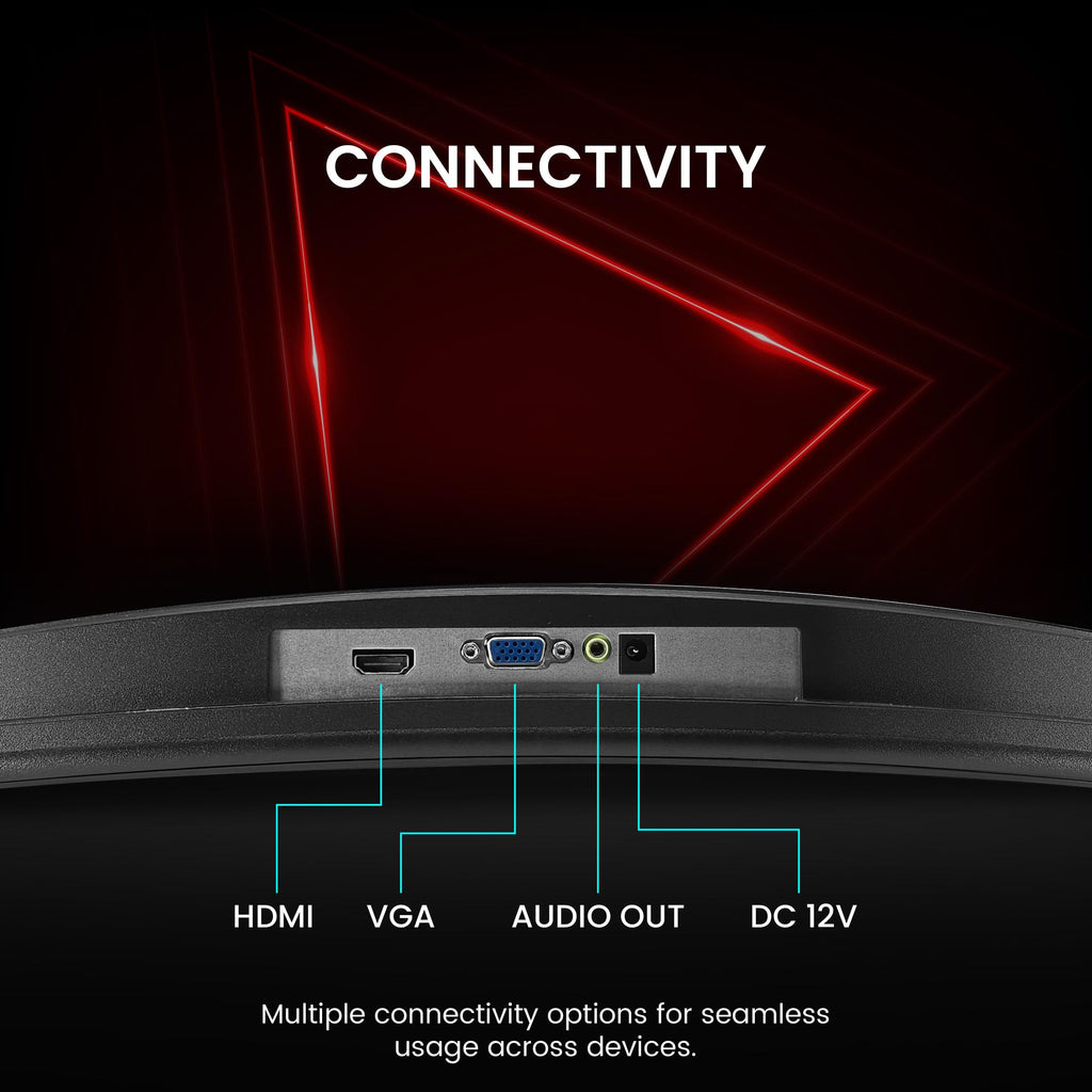FRONTECH (54.61cm, LED, FHD 1920x1080,100Hz, White, 3500R Curved, Bezel Less Design, HDMI & VGA Ports Monitor (MON-0079C)
