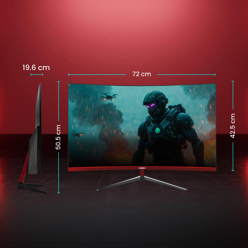 FRONTECH (54.61cm, LED, FHD 1920x1080,100Hz, White, 3500R Curved, Bezel Less Design, HDMI & VGA Ports Monitor (MON-0079C)