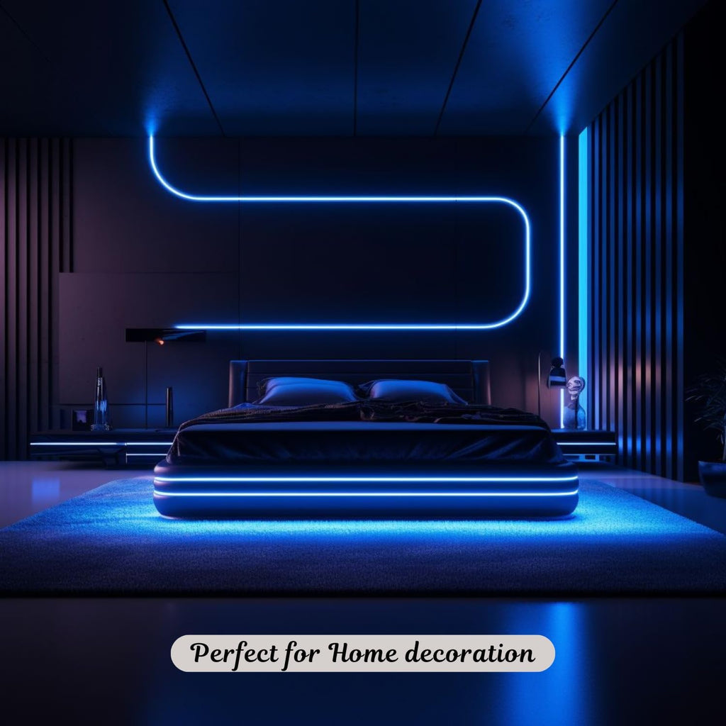 MoonlitDreams 2M Neon LED Strip Light 240 LEDs (120 LED/M) – 10mm Thick, 2X Bright, Direct Plug 220V No Adapter, Waterproof Flexible Rope Light for Home, Bedroom, Room Decor, DIY & Party (Warm White)