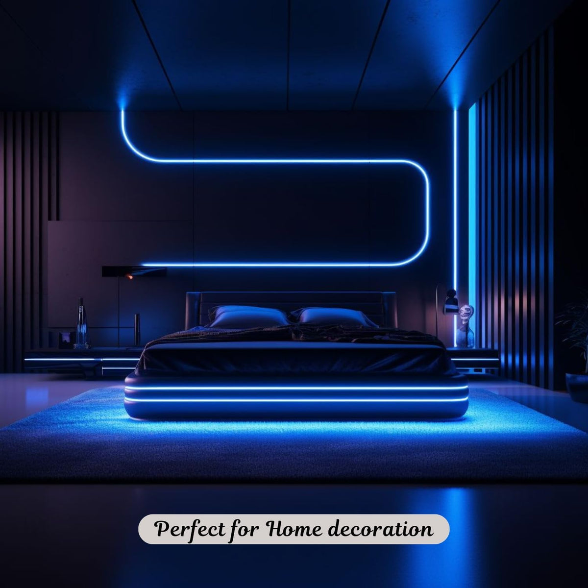 MoonlitDreams 2M Neon LED Strip Light 240 LEDs (120 LED/M) – 10mm Thick, 2X Bright, Direct Plug 220V No Adapter, Waterproof Flexible Rope Light for Home, Bedroom, Room Decor, DIY & Party (Warm White)