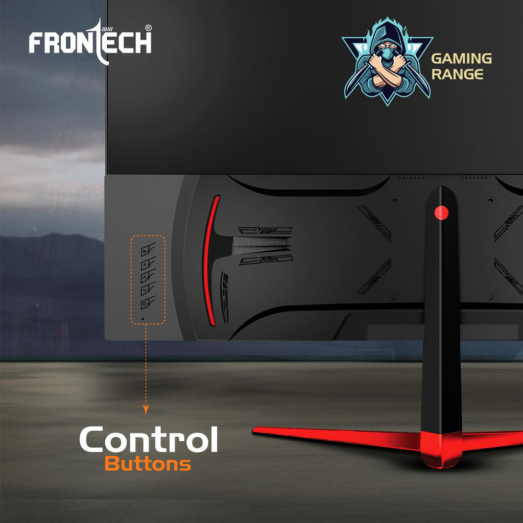 FRONTECH (54.61cm, LED, FHD 1920x1080,100Hz, White, 3500R Curved, Bezel Less Design, HDMI & VGA Ports Monitor (MON-0079C)