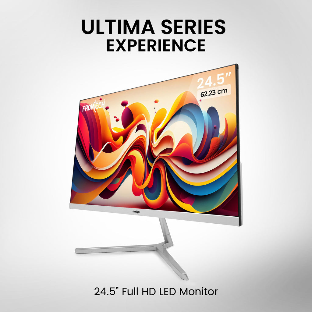 FRONTECH (54.61cm, LED, FHD 1920x1080,100Hz, White, 3500R Curved, Bezel Less Design, HDMI & VGA Ports Monitor (MON-0079C)