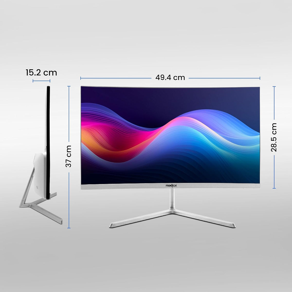 FRONTECH (54.61cm, LED, FHD 1920x1080,100Hz, White, 3500R Curved, Bezel Less Design, HDMI & VGA Ports Monitor (MON-0079C)