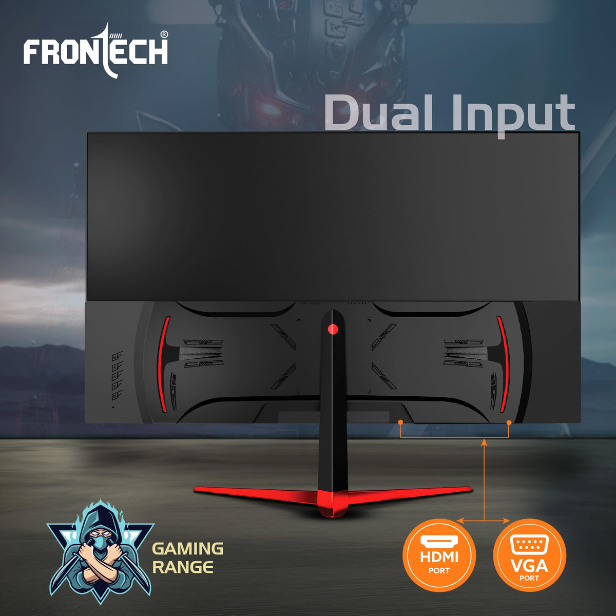 FRONTECH (54.61cm, LED, FHD 1920x1080,100Hz, White, 3500R Curved, Bezel Less Design, HDMI & VGA Ports Monitor (MON-0079C)