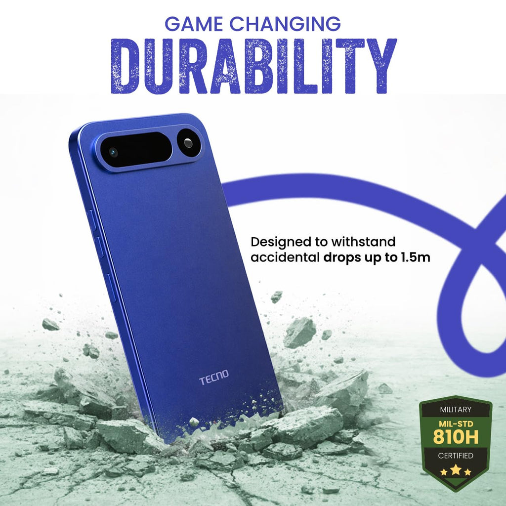 Tecno POP X 5G (Ripple Green, 6GB+128GB) | 6500mAh+45W Fast Charger | IP64 Pro | MIL-STD 810H Protection | Upto 18GB* RAM | Fastest 8X Network Speed* with URSP | 120Hz Smooth Display | 50MP Camera