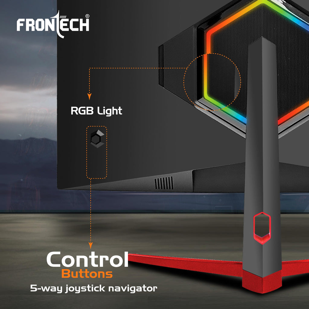FRONTECH (54.61cm, LED, FHD 1920x1080,100Hz, White, 3500R Curved, Bezel Less Design, HDMI & VGA Ports Monitor (MON-0079C)
