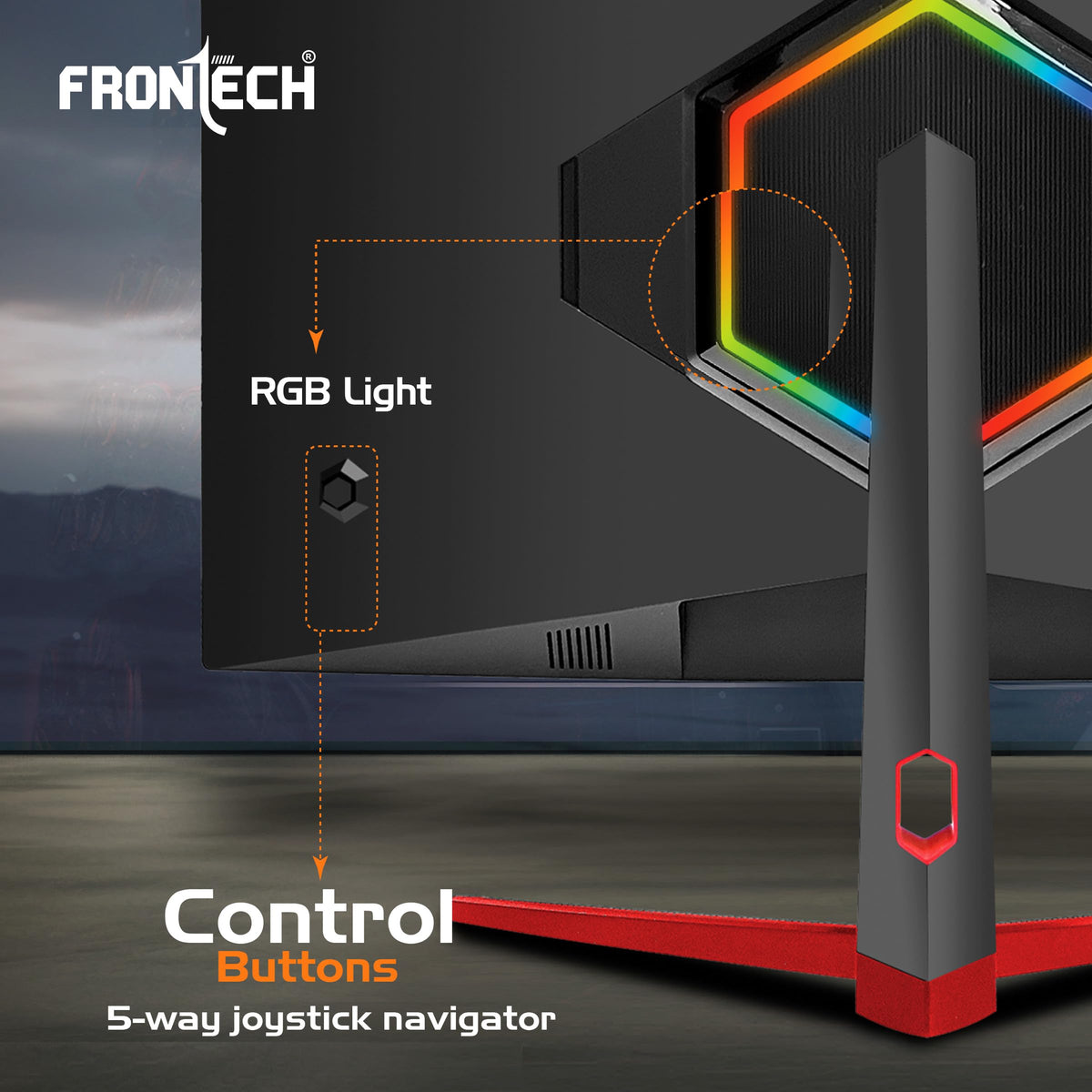 FRONTECH (54.61cm, LED, FHD 1920x1080,100Hz, White, 3500R Curved, Bezel Less Design, HDMI & VGA Ports Monitor (MON-0079C)