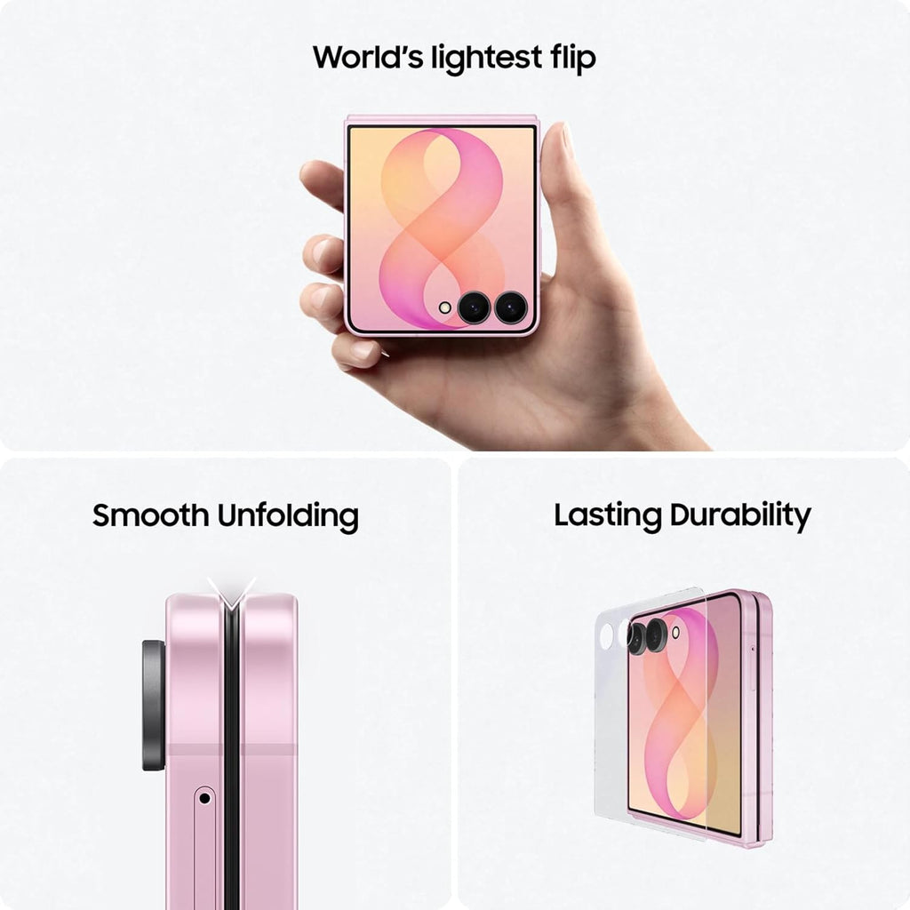 Samsung Galaxy Z Flip8 5G Smartphone with Galaxy AI (Graphite, 12GB RAM, 512GB Storage), Hands Free Selfie Camera, Customizable FlexWindow, 4300mAh Battery, Now Brief, Photo Assist