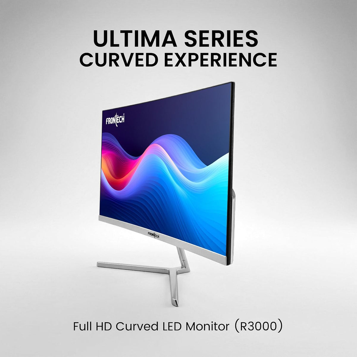 FRONTECH (54.61cm, LED, FHD 1920x1080,100Hz, White, 3500R Curved, Bezel Less Design, HDMI & VGA Ports Monitor (MON-0079C)