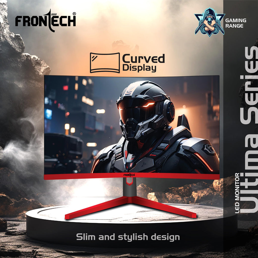 FRONTECH (54.61cm, LED, FHD 1920x1080,100Hz, White, 3500R Curved, Bezel Less Design, HDMI & VGA Ports Monitor (MON-0079C)