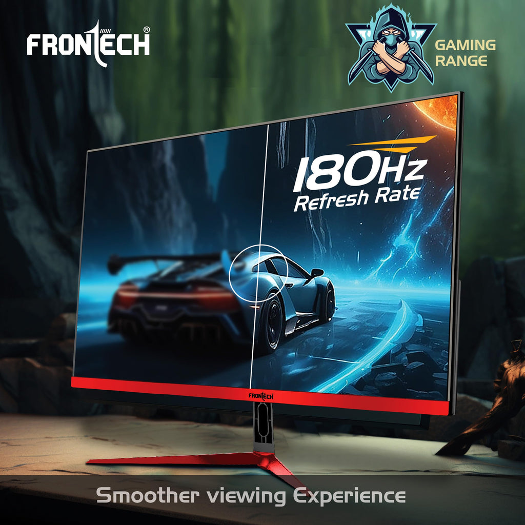 FRONTECH (54.61cm, LED, FHD 1920x1080,100Hz, White, 3500R Curved, Bezel Less Design, HDMI & VGA Ports Monitor (MON-0079C)