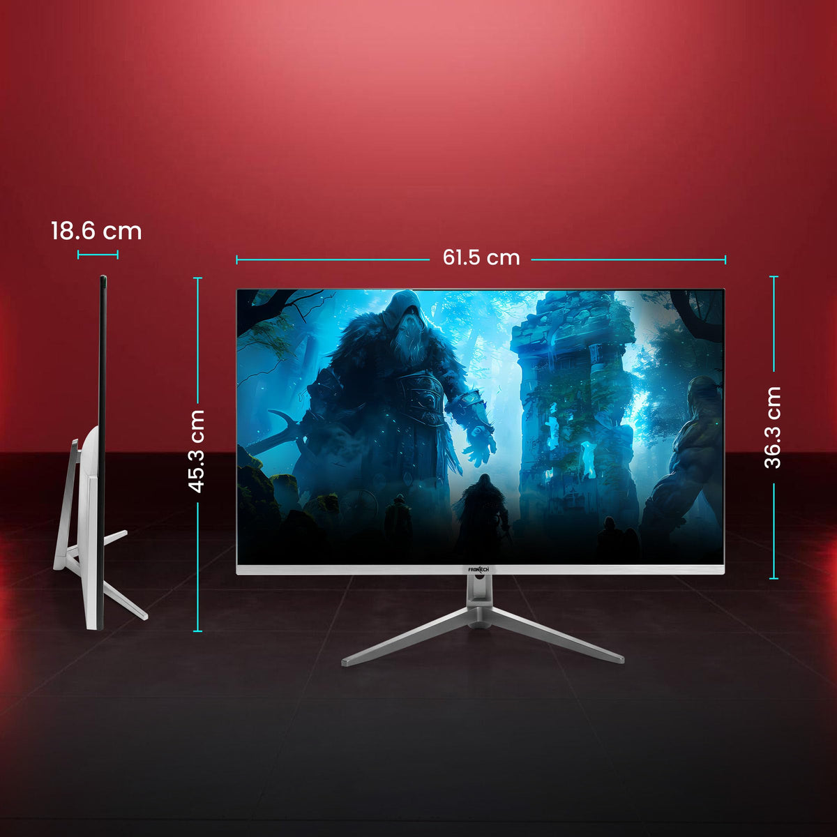 FRONTECH (54.61cm, LED, FHD 1920x1080,100Hz, White, 3500R Curved, Bezel Less Design, HDMI & VGA Ports Monitor (MON-0079C)