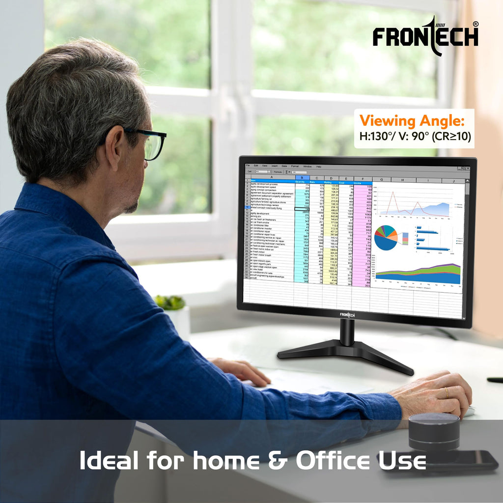 FRONTECH (54.61cm, LED, FHD 1920x1080,100Hz, White, 3500R Curved, Bezel Less Design, HDMI & VGA Ports Monitor (MON-0079C)