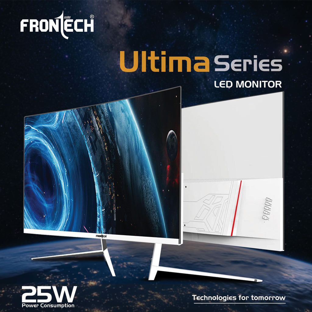 FRONTECH (54.61cm, LED, FHD 1920x1080,100Hz, White, 3500R Curved, Bezel Less Design, HDMI & VGA Ports Monitor (MON-0079C)