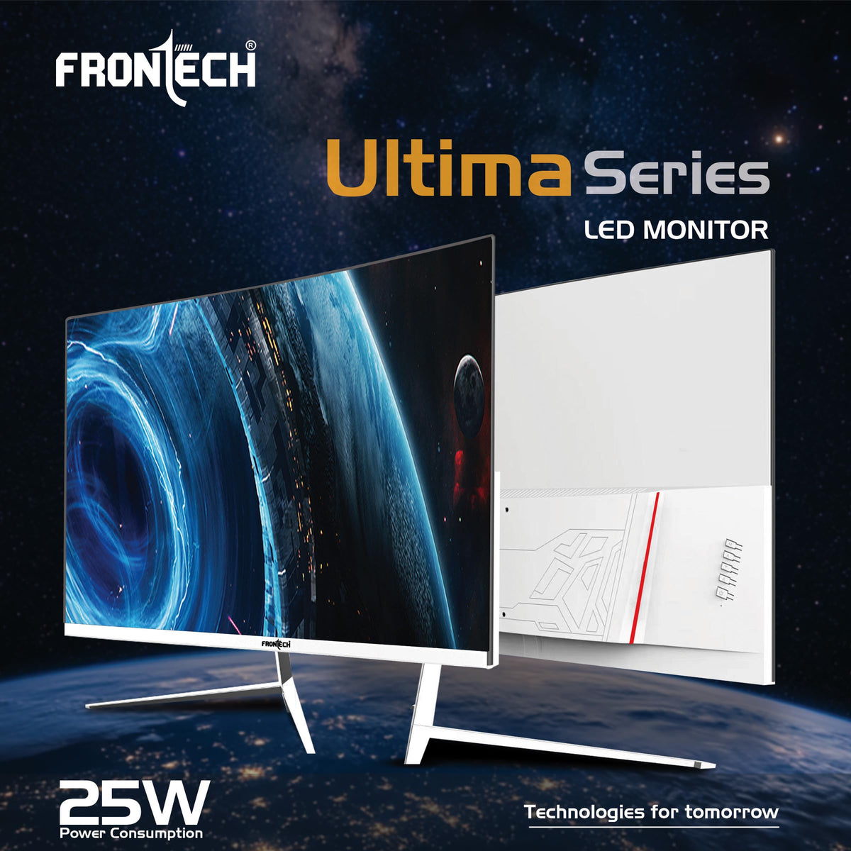 FRONTECH (54.61cm, LED, FHD 1920x1080,100Hz, White, 3500R Curved, Bezel Less Design, HDMI & VGA Ports Monitor (MON-0079C)