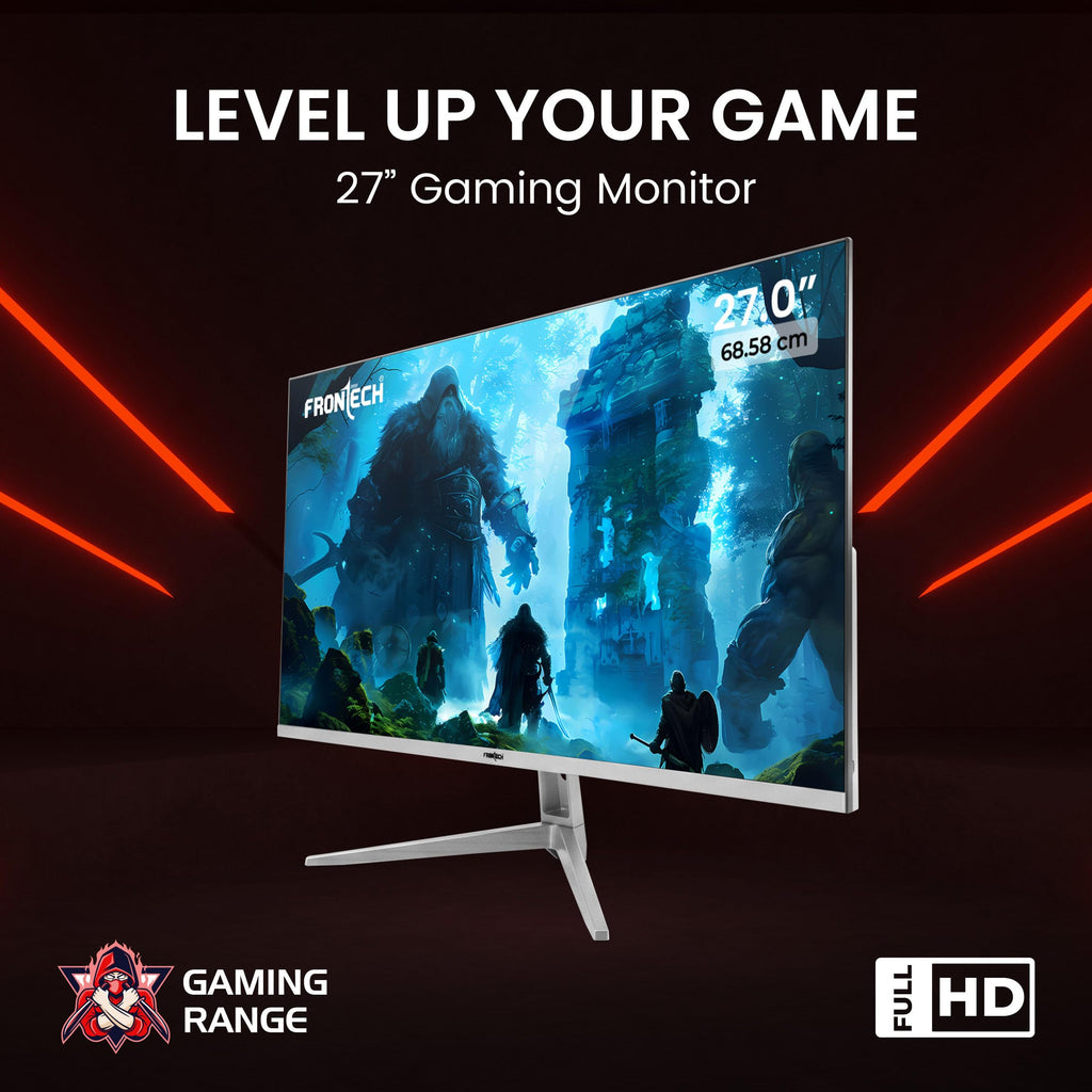 FRONTECH (54.61cm, LED, FHD 1920x1080,100Hz, White, 3500R Curved, Bezel Less Design, HDMI & VGA Ports Monitor (MON-0079C)