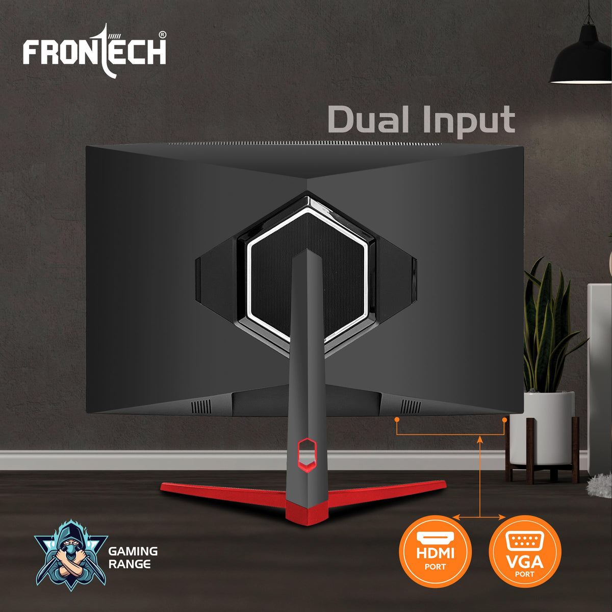 FRONTECH (54.61cm, LED, FHD 1920x1080,100Hz, White, 3500R Curved, Bezel Less Design, HDMI & VGA Ports Monitor (MON-0079C)