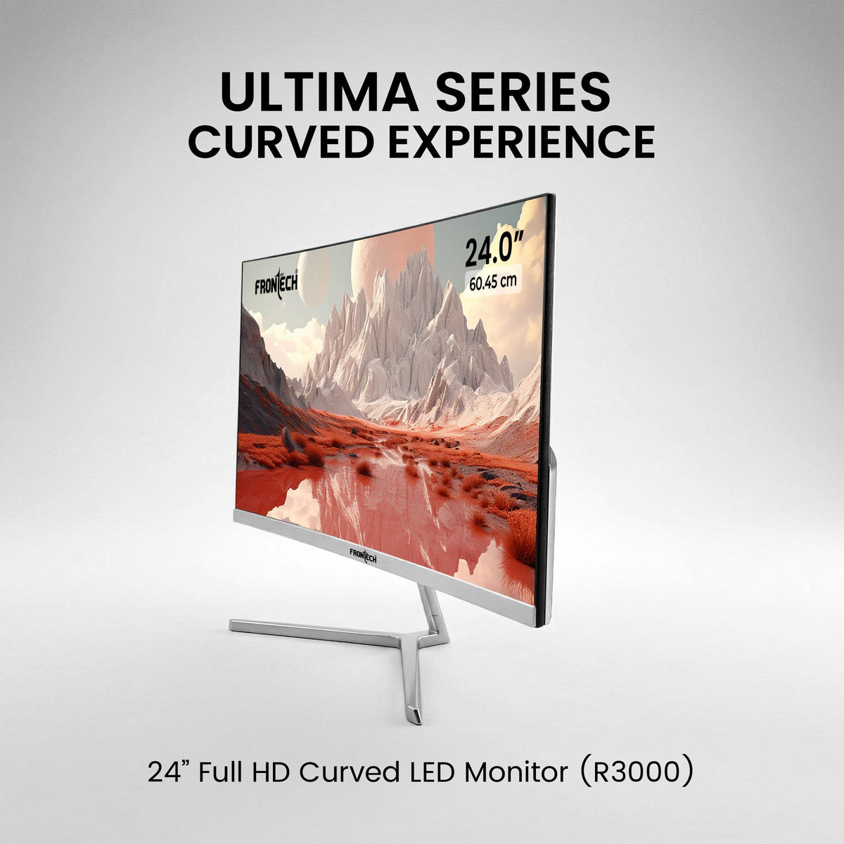 FRONTECH (54.61cm, LED, FHD 1920x1080,100Hz, White, 3500R Curved, Bezel Less Design, HDMI & VGA Ports Monitor (MON-0079C)