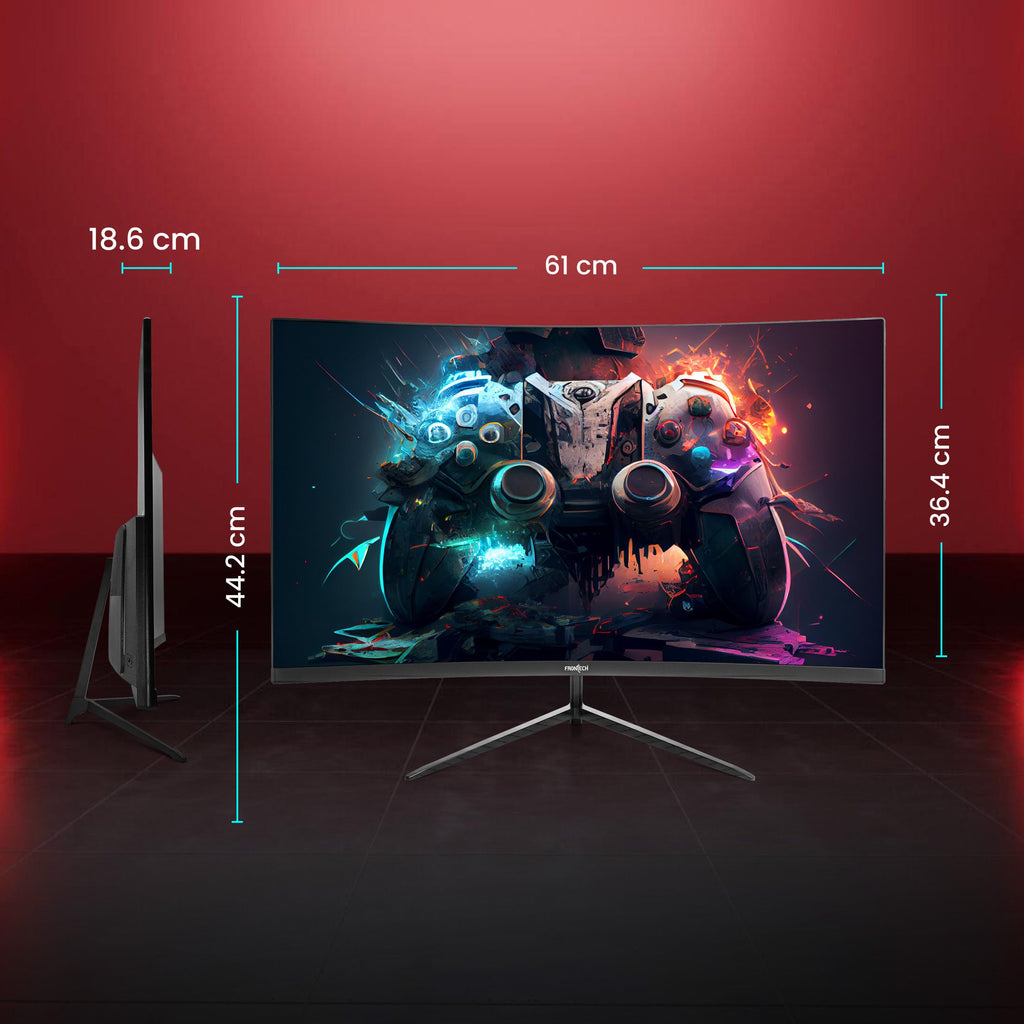 FRONTECH (54.61cm, LED, FHD 1920x1080,100Hz, White, 3500R Curved, Bezel Less Design, HDMI & VGA Ports Monitor (MON-0079C)